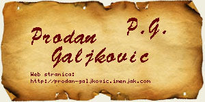 Prodan Galjković vizit kartica